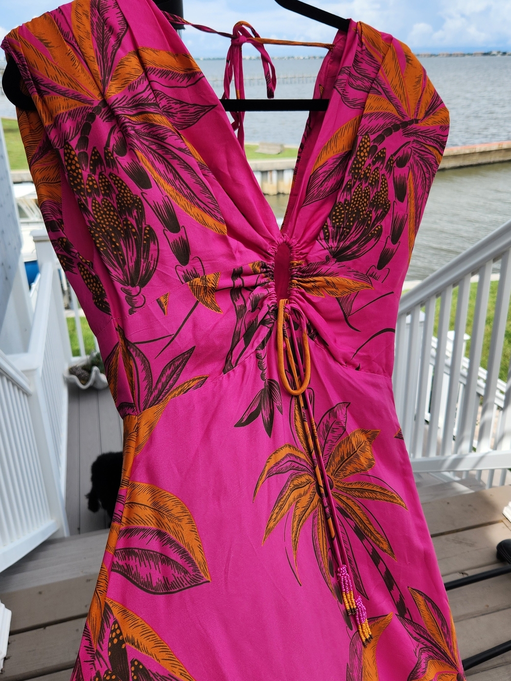 FARM Rio Fuchsia and Orange Tropical Maxi Dress - Picture 5 of 7